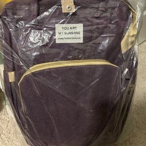 You Are My Sunshine Purple and Tan Backpack